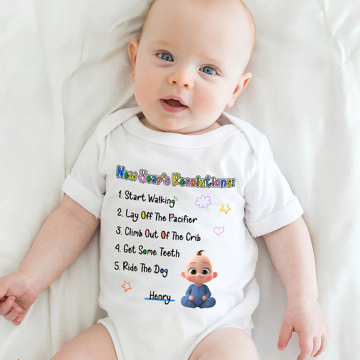 New Years Resolutions - Personalized Custom Baby Onesie - Image 6