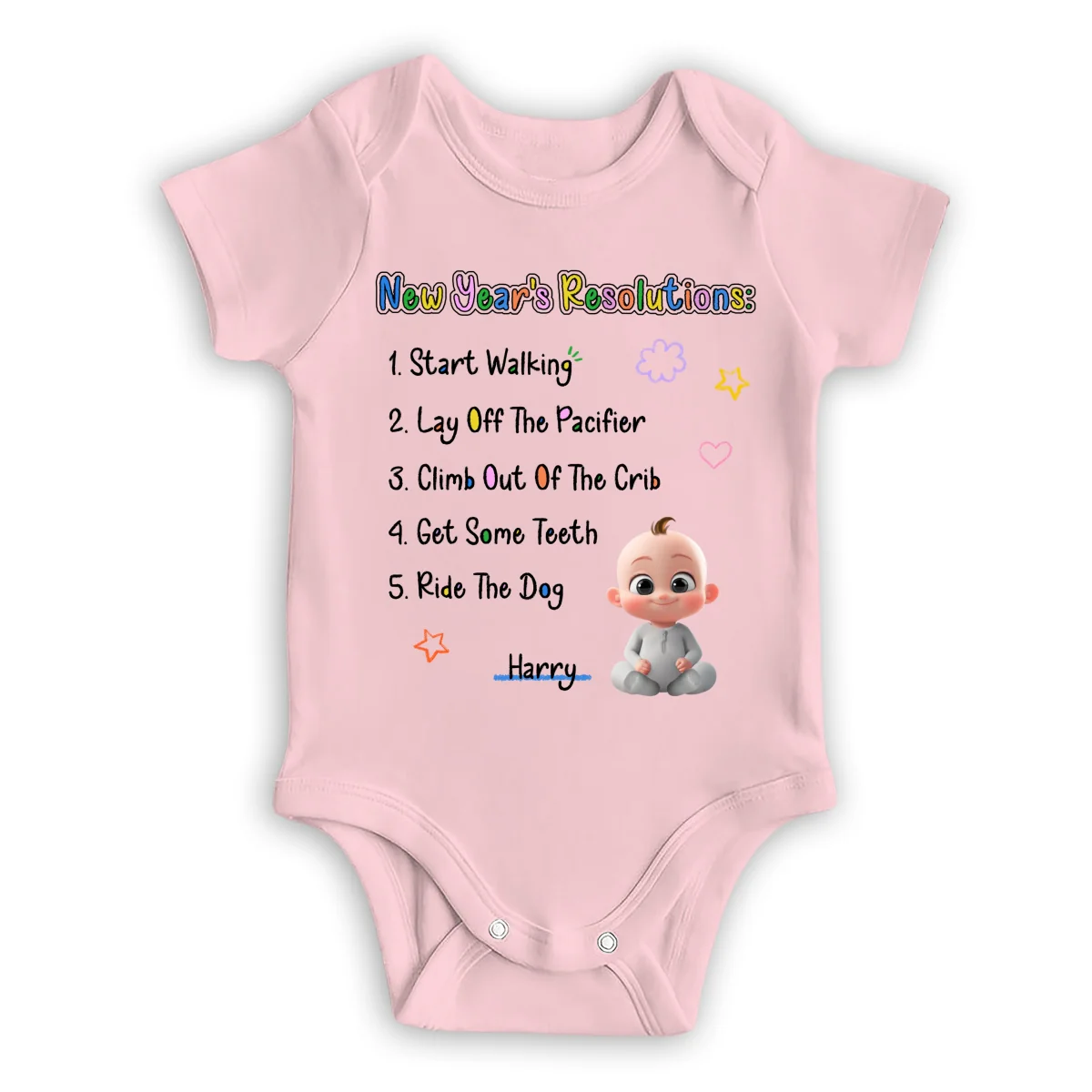 New Years Resolutions - Personalized Custom Baby Onesie - Image 7