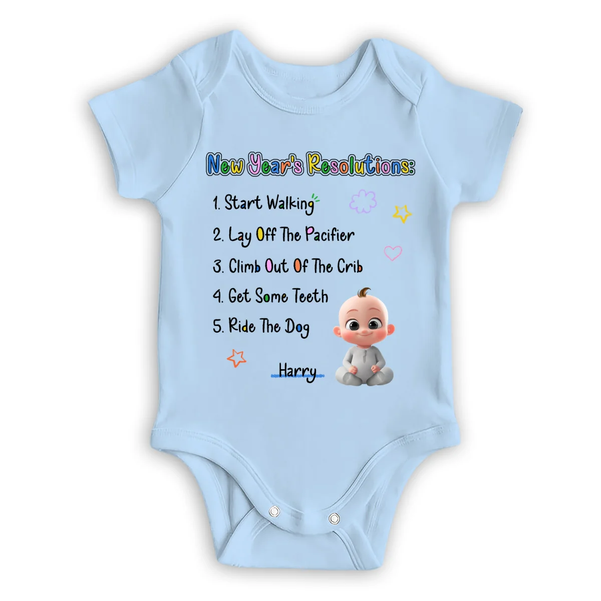 New Years Resolutions - Personalized Custom Baby Onesie - Image 8
