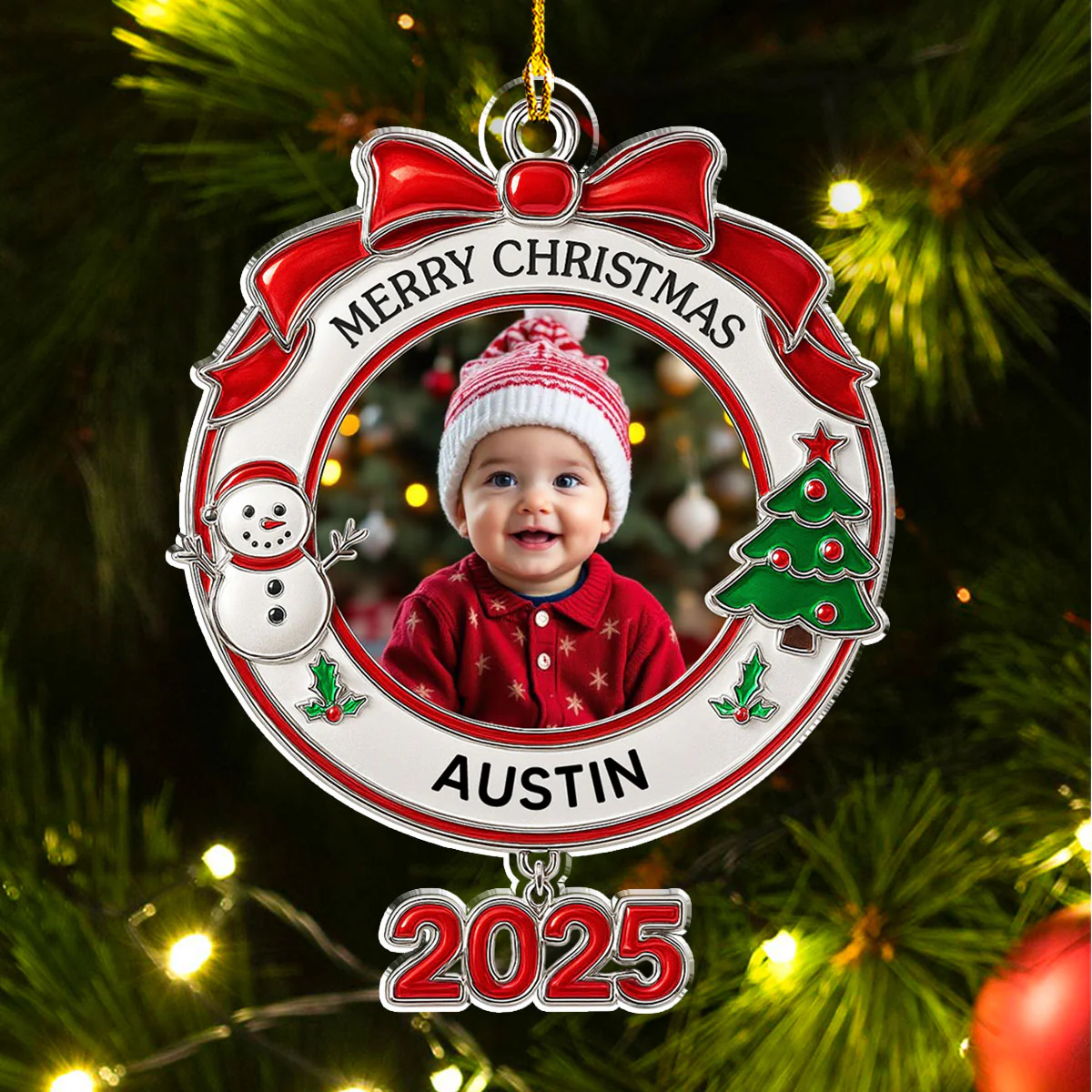 Newborn Christmas - Personalized Custom Acrylic Ornament - Image 4