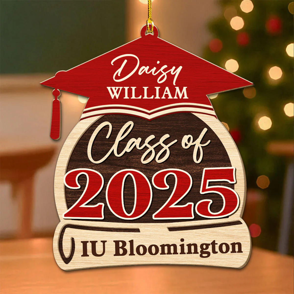 Next Chapter Starts Now - Personalized Custom Wood Ornament - Image 3