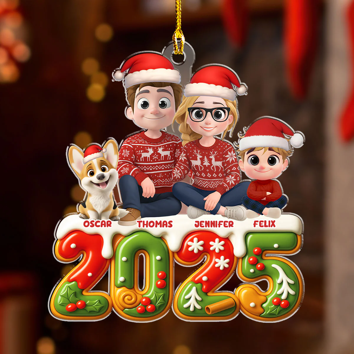 Next To Each Other - Personalized Custom 3D Effect Acrylic Ornament - Image 4