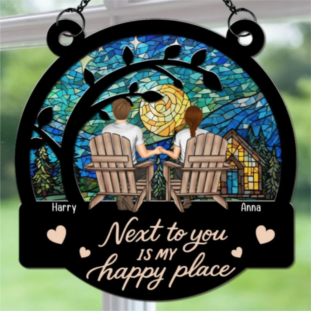 Next To You Feels Perfect - Personalized Custom Suncatcher - Image 6