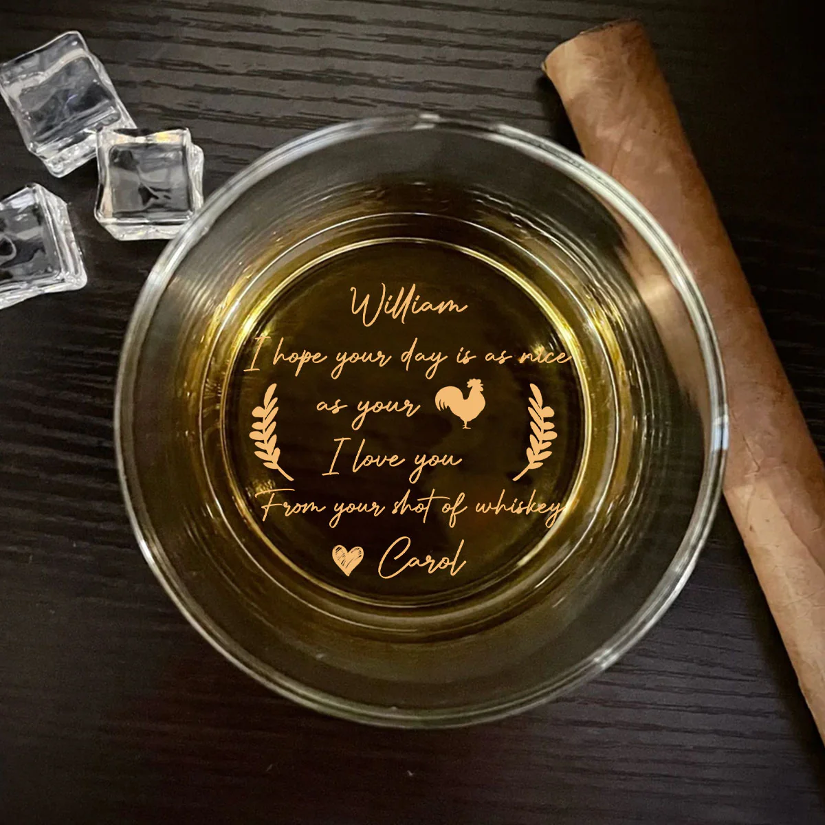Nice Day - Personalized Custom Engraved Whiskey Glass - Image 4