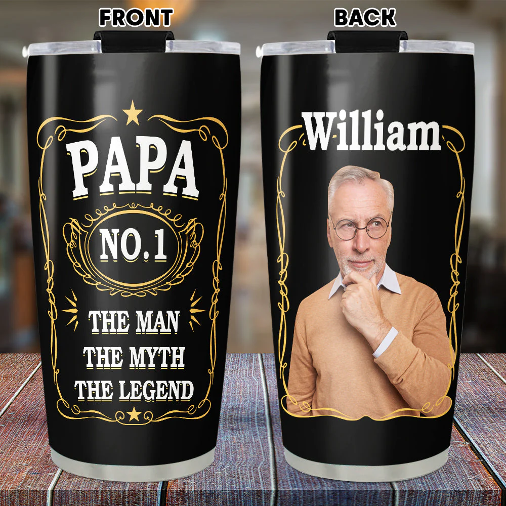 No 1 Dad - Personalized Custom Tumbler - Image 4