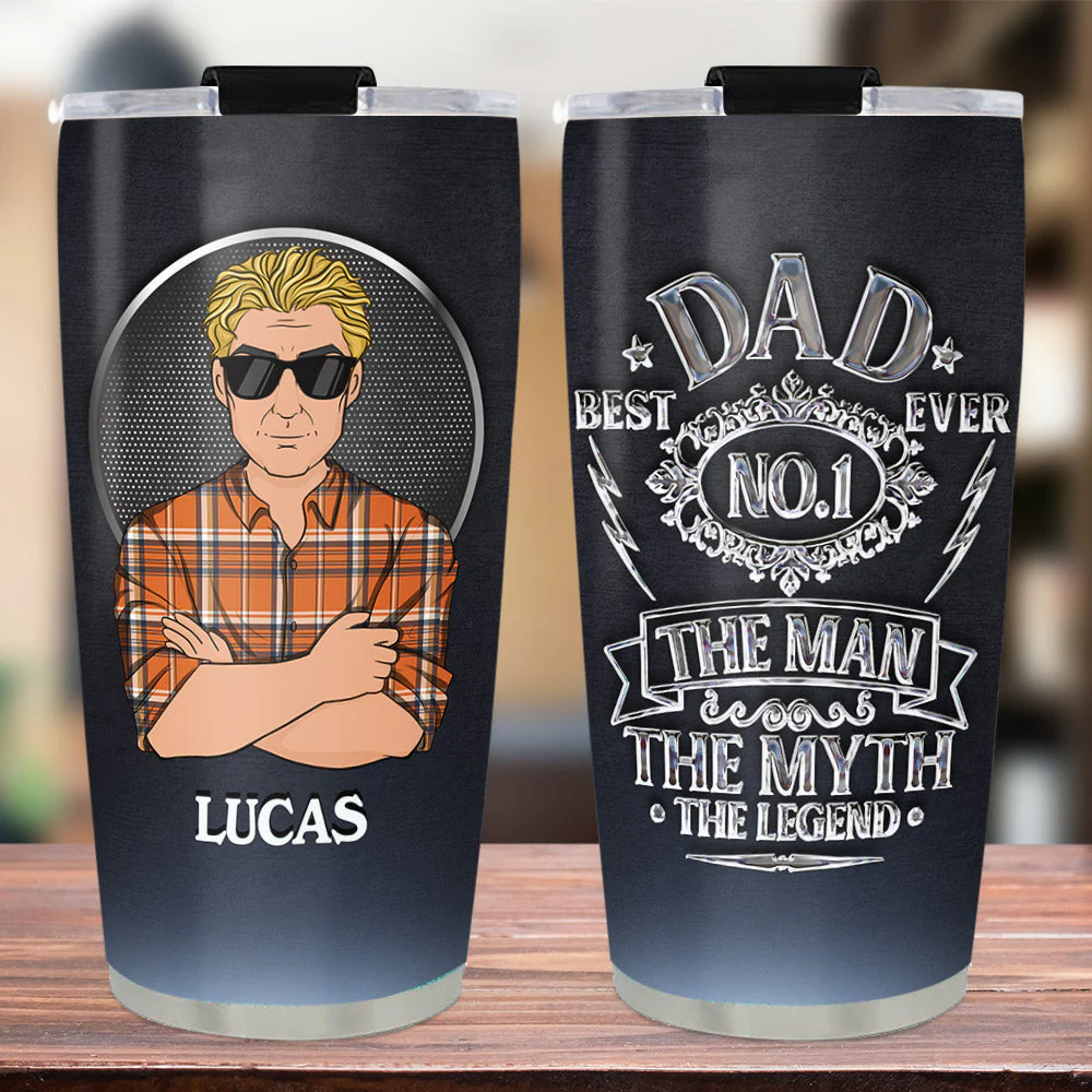 NO.1 Dad - Personalized Custom Tumbler - Image 2