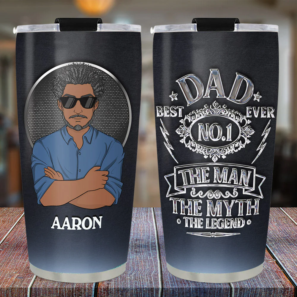 NO.1 Dad - Personalized Custom Tumbler - Image 3