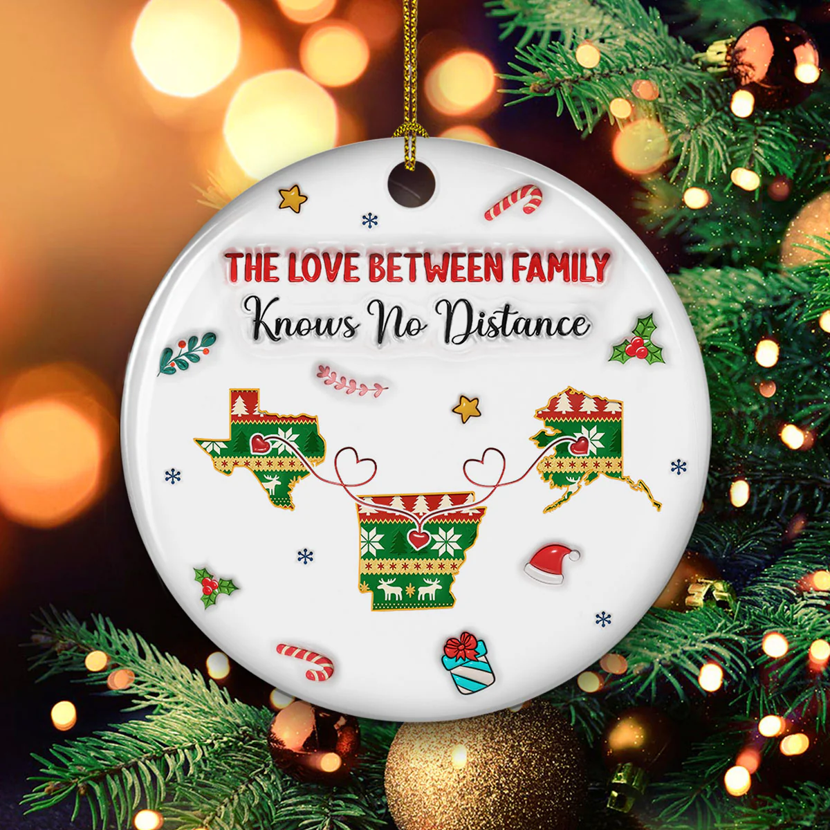 No Distance At All - Personalized Custom 3D Inflated Effect Ceramic Ornament - Image 3