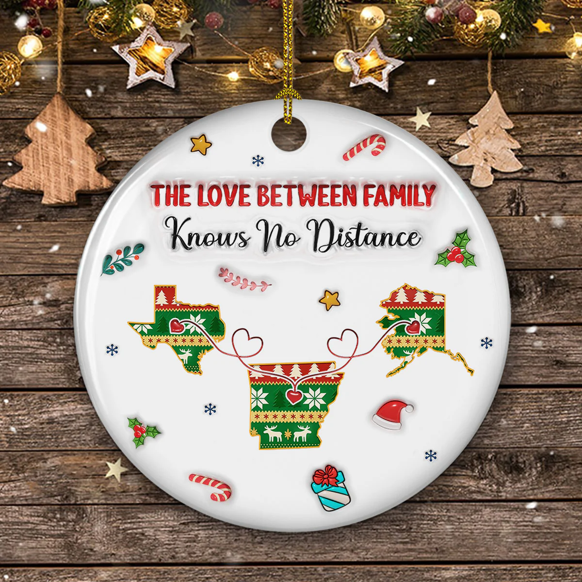 No Distance At All - Personalized Custom 3D Inflated Effect Ceramic Ornament - Image 4