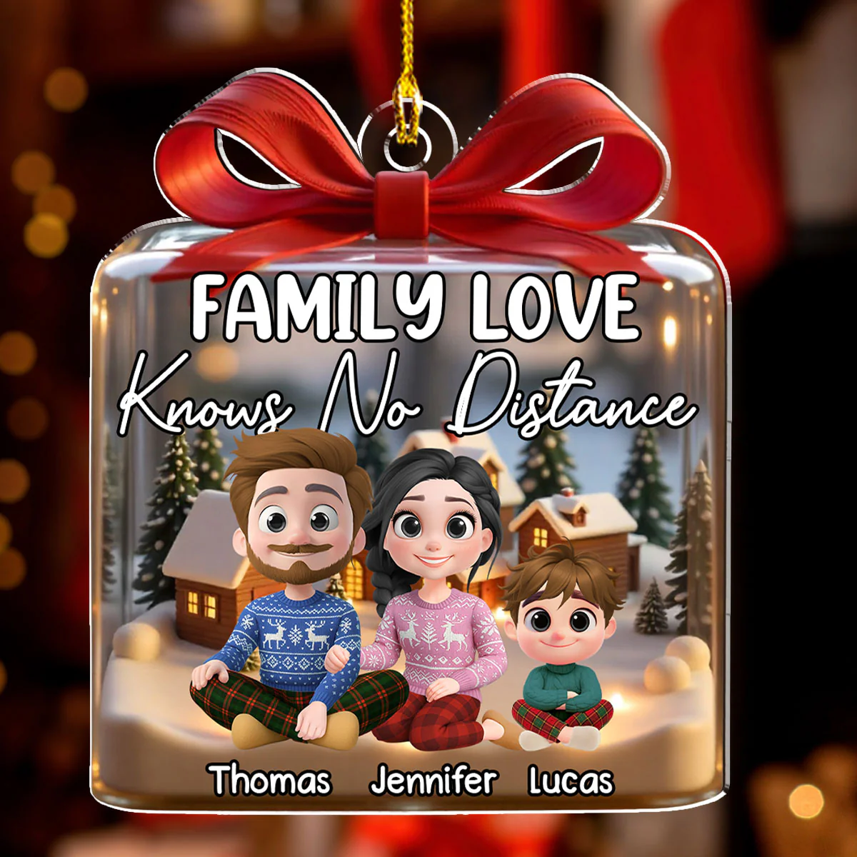 No Distance Between Us - Personalized Custom Acrylic Ornament - Image 2