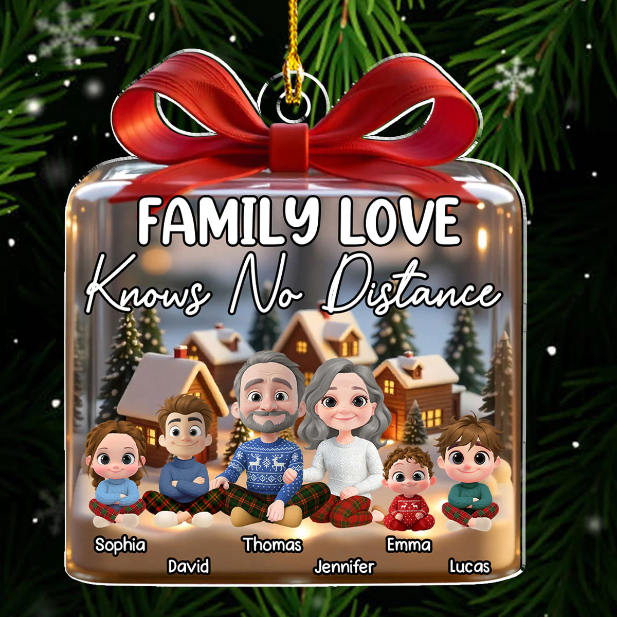 No Distance Between Us - Personalized Custom Acrylic Ornament - Image 4
