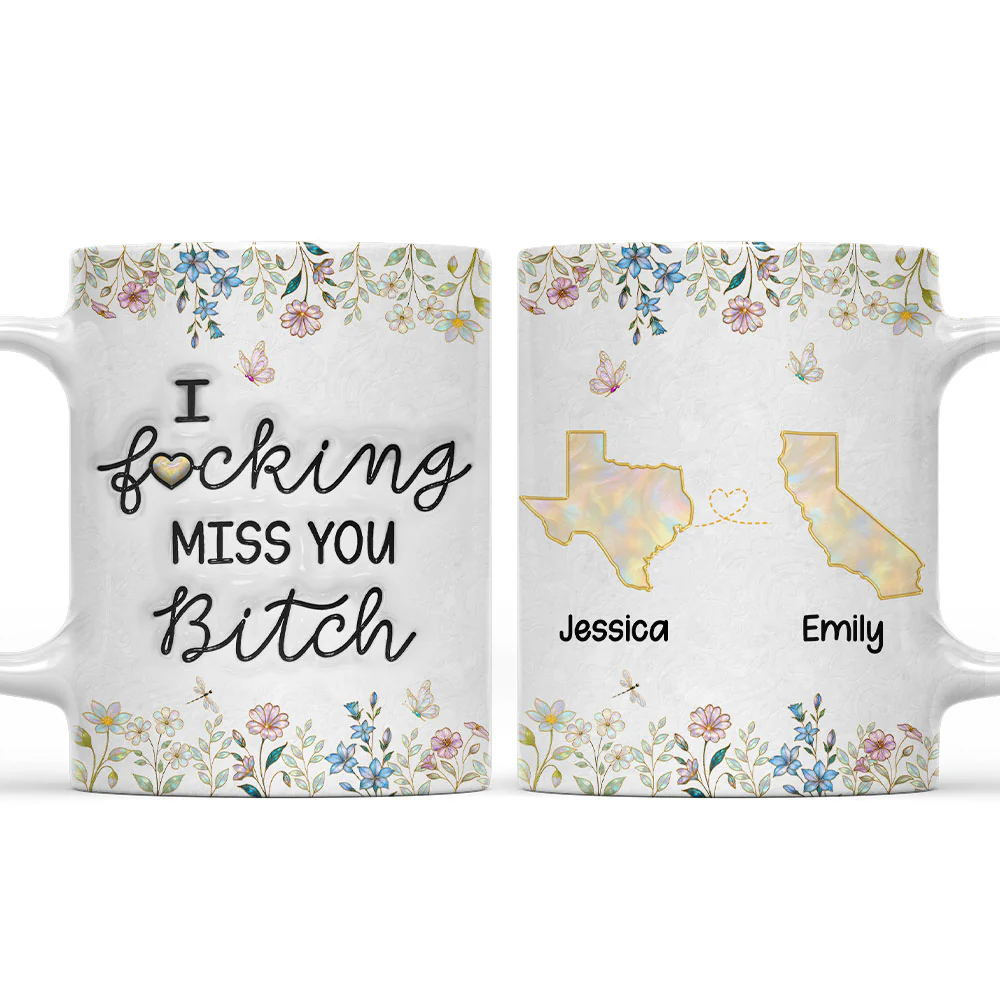 No Distance Can Break Us - Personalized Custom 3D Inflated Effect Mug