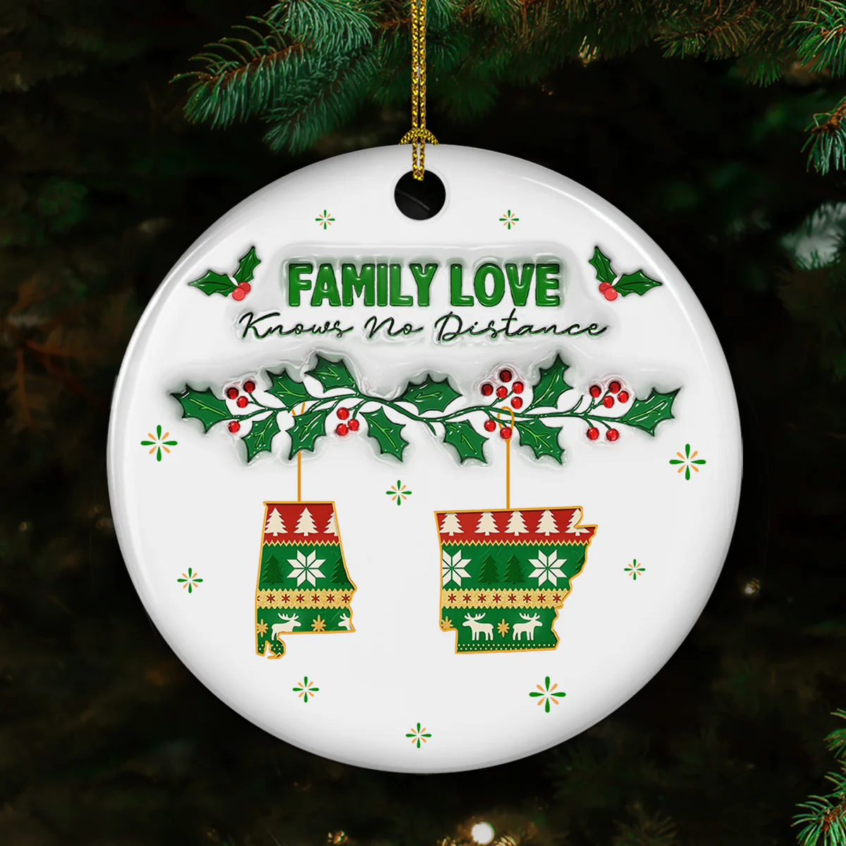 No Distance Known - Personalized Custom 3D Inflated Effect Ceramic Ornament - Image 2