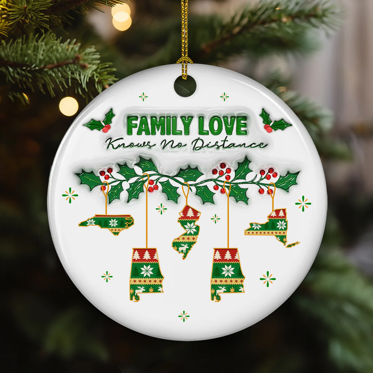No Distance Known - Personalized Custom 3D Inflated Effect Ceramic Ornament - Image 4