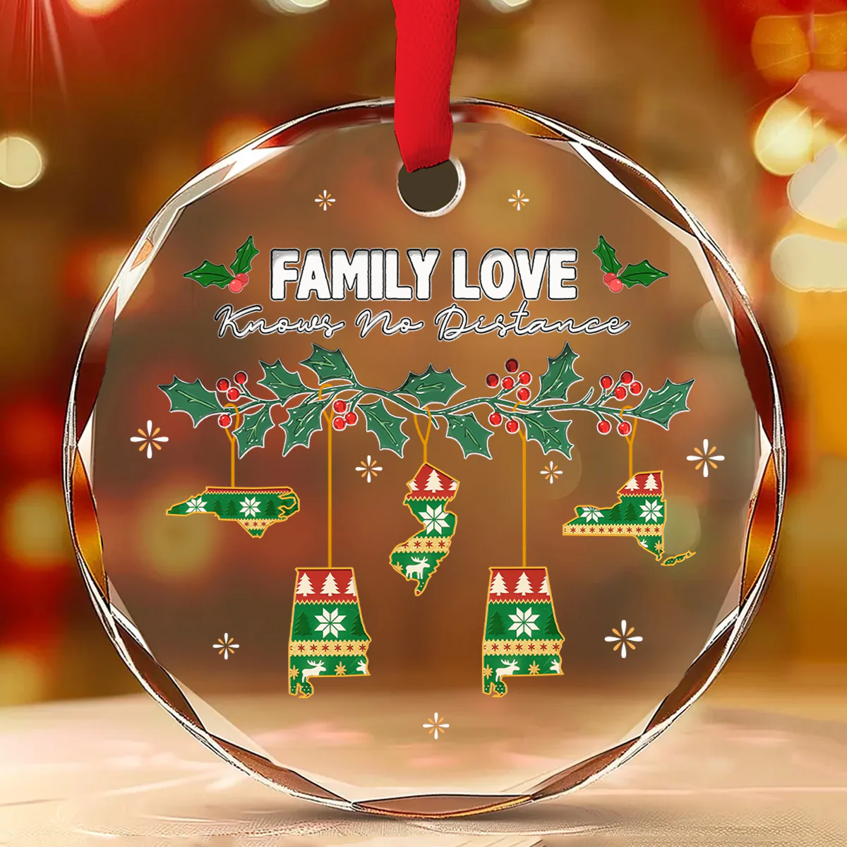 No Distance Known - Personalized Custom 3D Inflated Effect Glass Ornament - Image 2