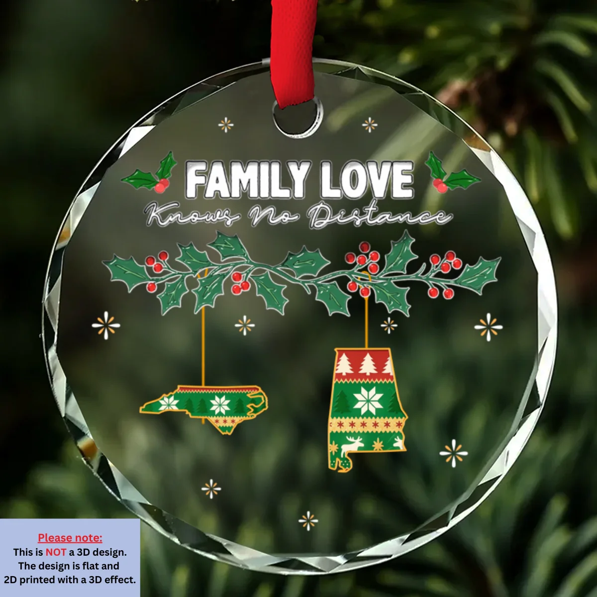 No Distance Known - Personalized Custom 3D Inflated Effect Glass Ornament - Image 6