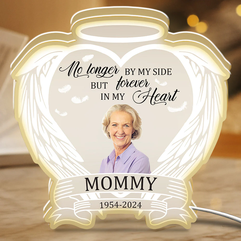 No Longer By My Side But Forever In My Heart - Personalized Light Box - Image 2