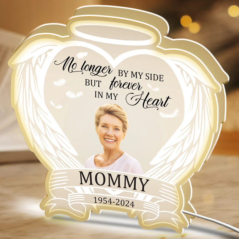 No Longer By My Side But Forever In My Heart - Personalized Light Box - Image 3