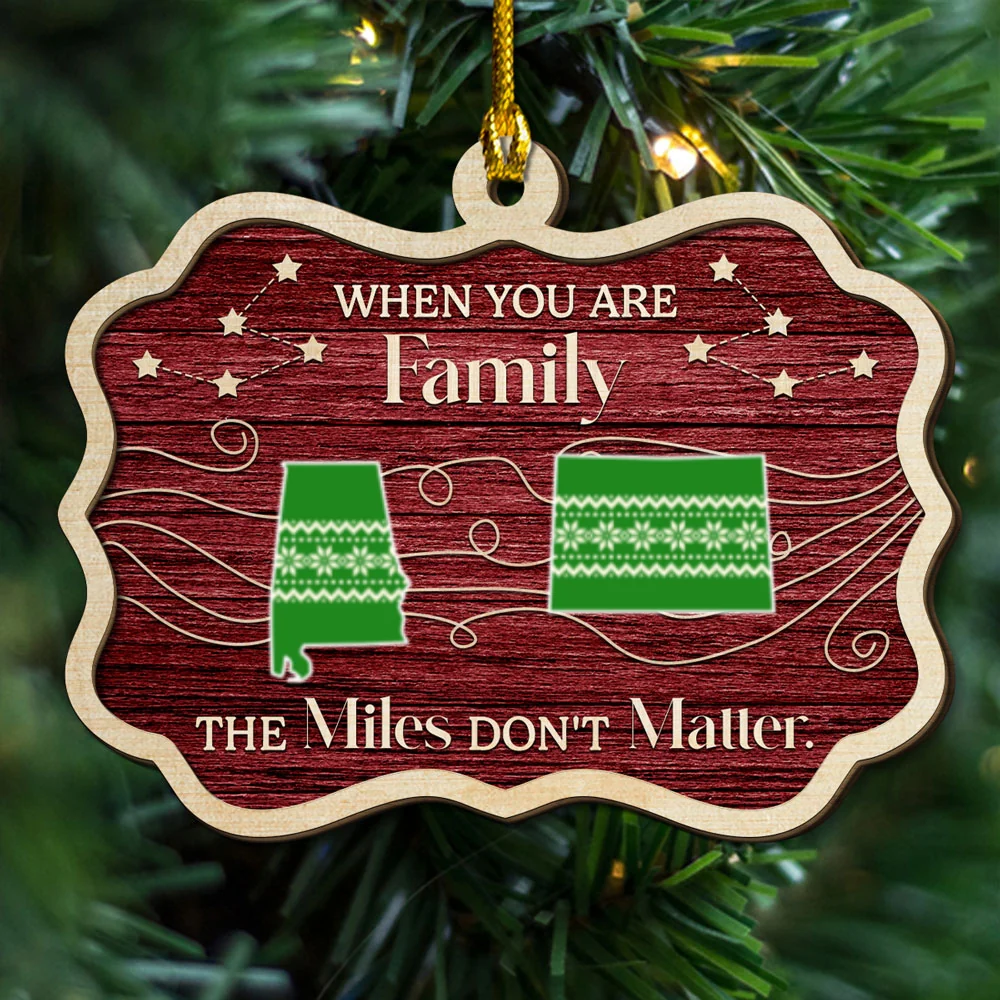 No Matter How Far - Personalized Custom Freeshape 2-Layered Wood Ornament - Image 7