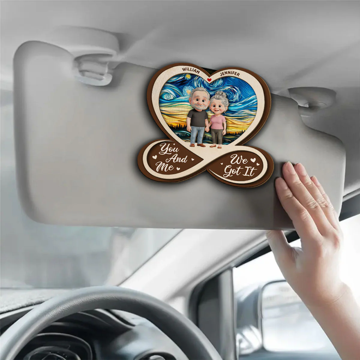 No Matter What I Love You - Personalized Custom Car Visor Clip - Image 3