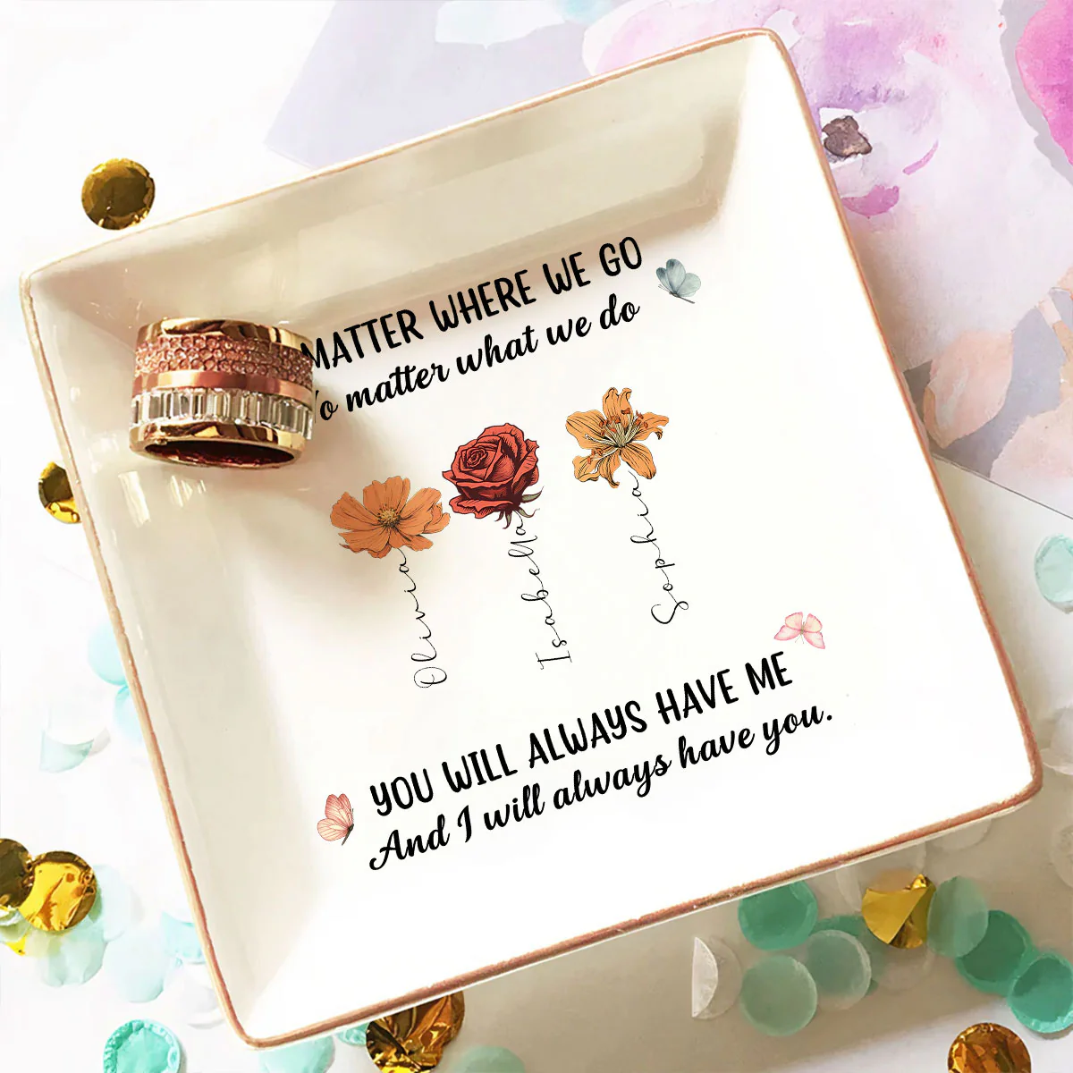 No Matter Where We Go Friendship - Personalized Custom Jewelry Dish - Image 4