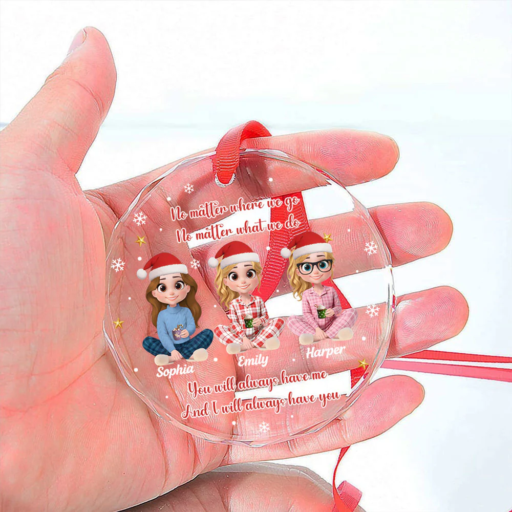 No Matter Where We Go - Personalized Custom Glass Ornament - Image 2
