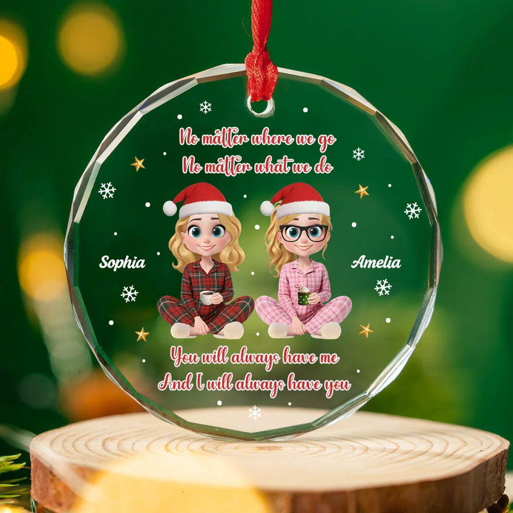 No Matter Where We Go - Personalized Custom Glass Ornament - Image 4