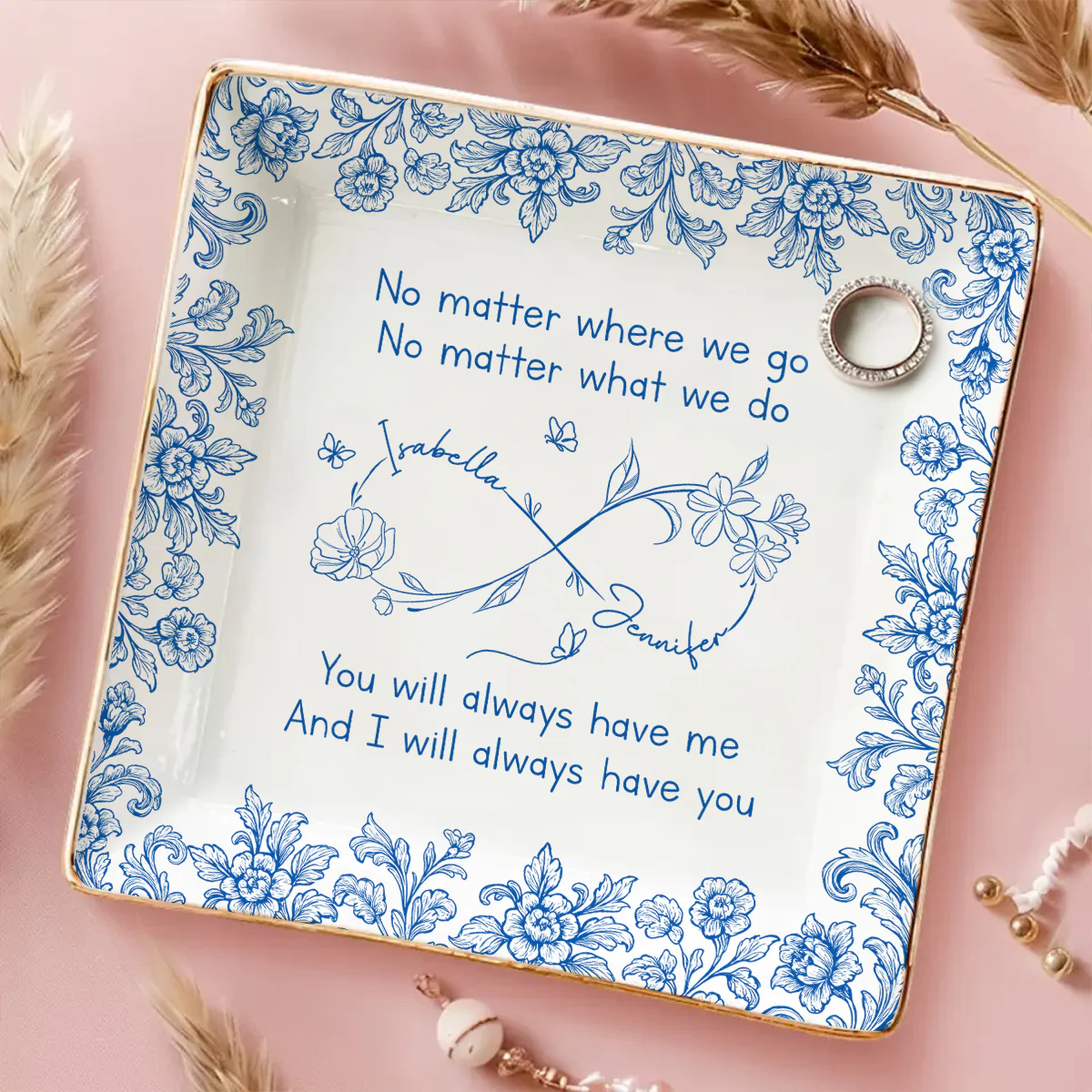 No Matter Where We Go - Personalized Custom Jewelry Dish - Image 2