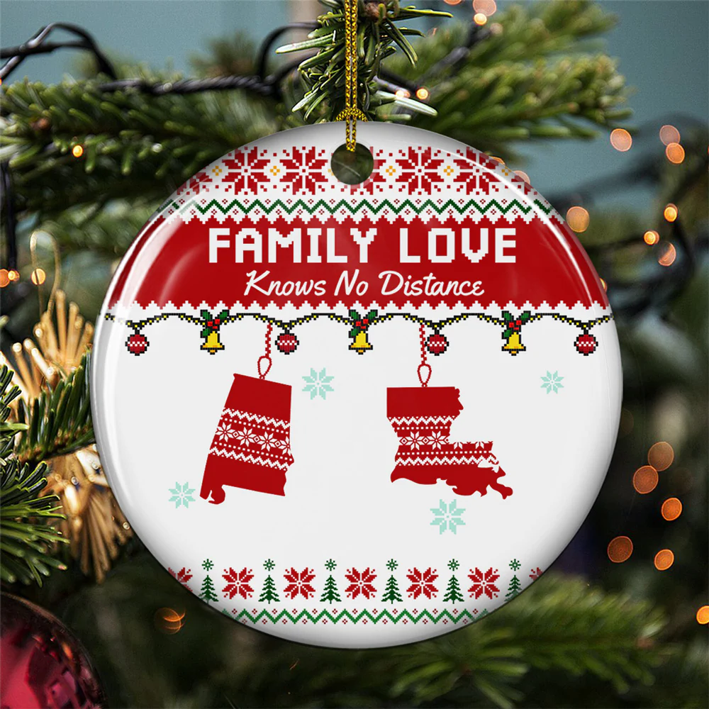 No Matter Where You Are - Personalized Custom Ceramic Ornament - Image 3