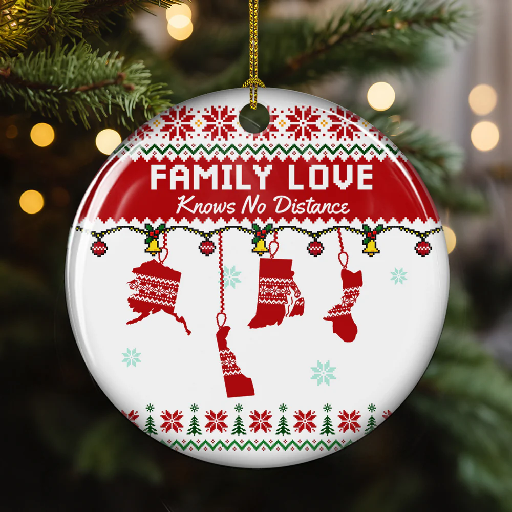 No Matter Where You Are - Personalized Custom Ceramic Ornament - Image 4