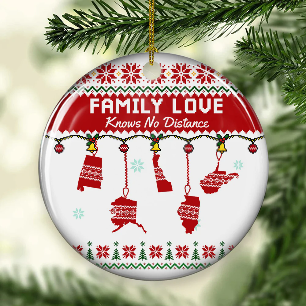 No Matter Where You Are - Personalized Custom Ceramic Ornament - Image 5