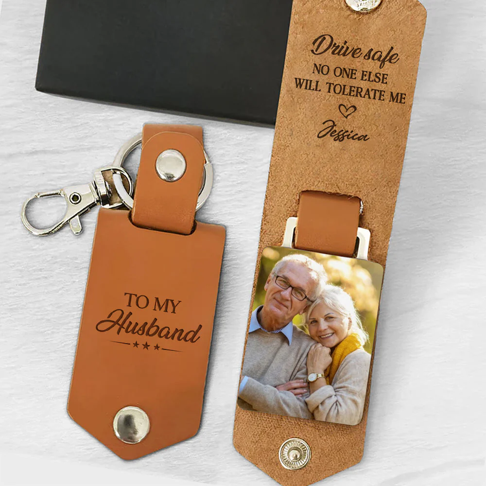 No One Else - Personalized Leather Photo Keychain - Image 3