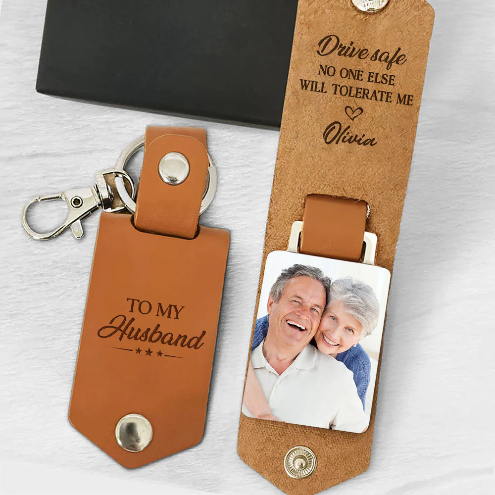 No One Else - Personalized Leather Photo Keychain - Image 5