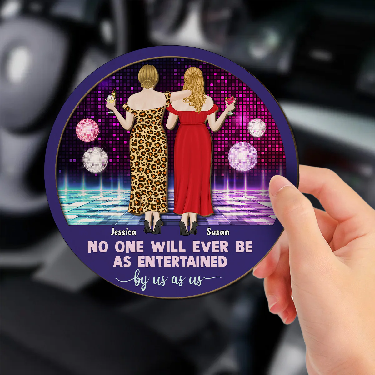 No One Entertained As Us - Personalized Custom Car Visor Clip - Image 2