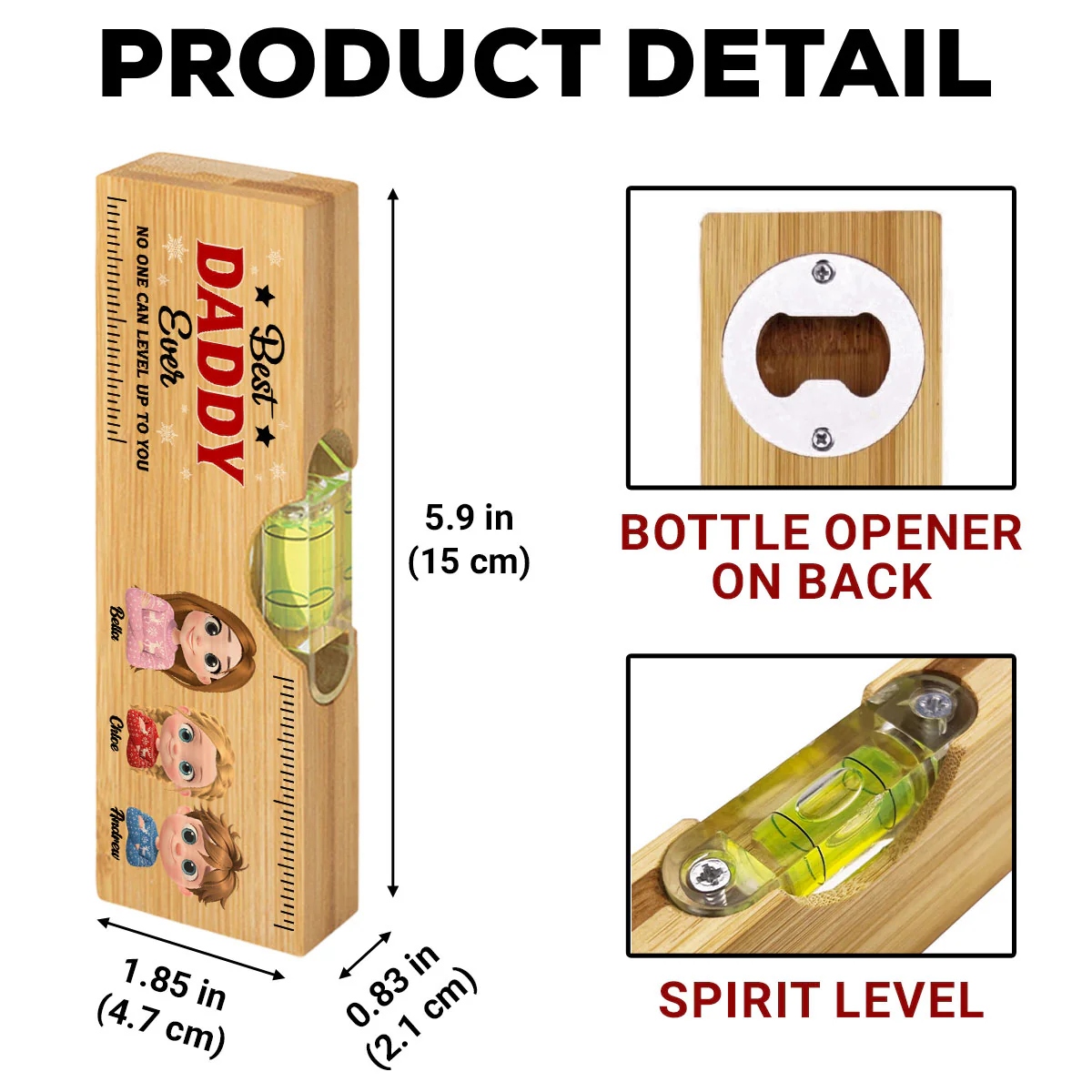 No One Level Up To You Christmas - Personalized Custom Wooden Spirit Level Bottle Opener - Image 6