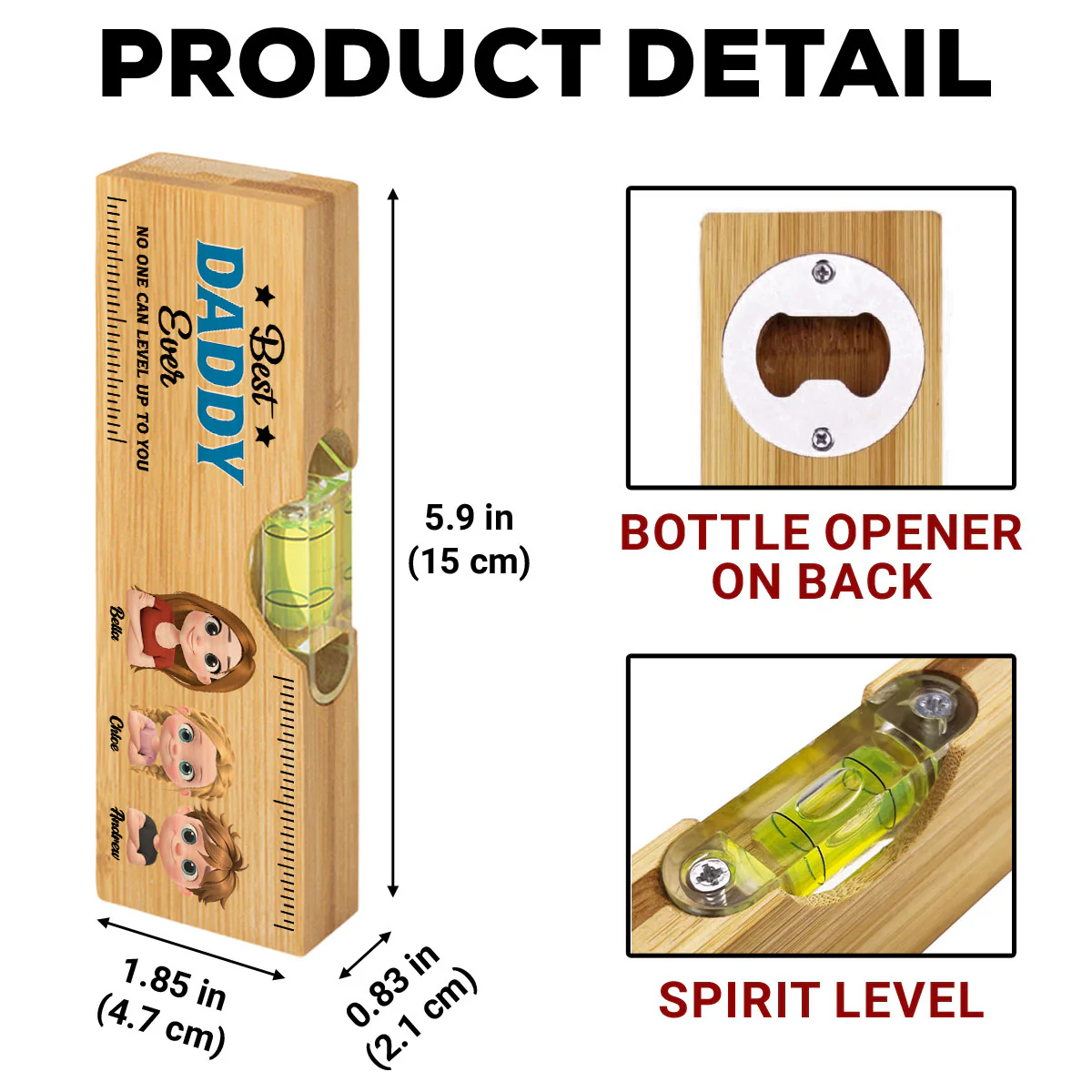 No One Level Up To You - Personalized Custom Wooden Spirit Level Bottle Opener - Image 5