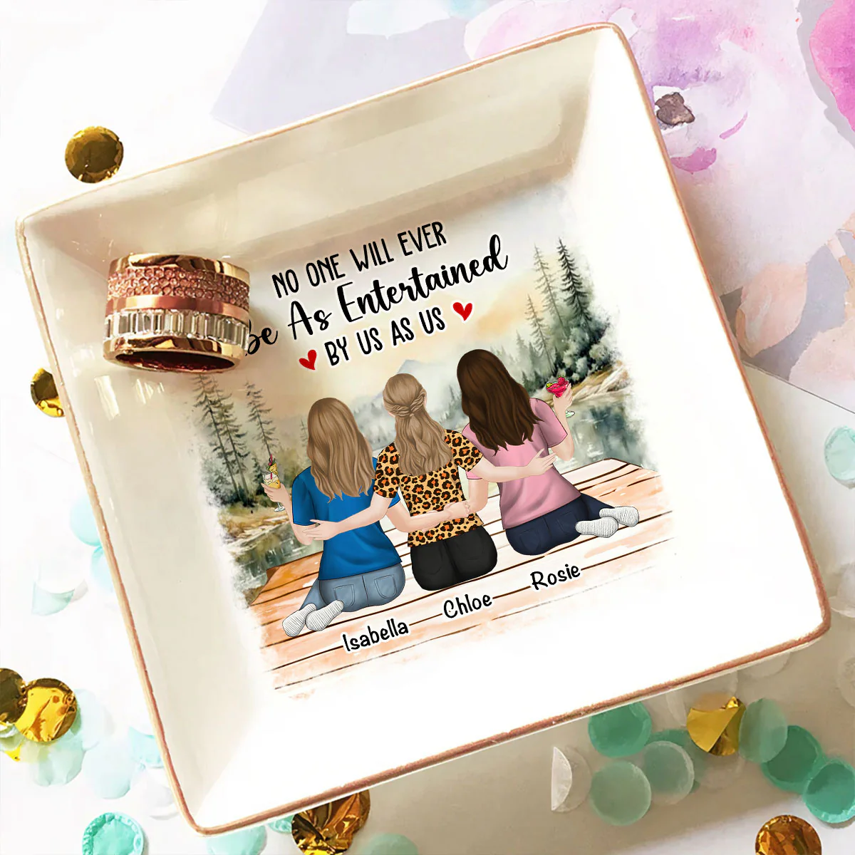 No One Will Ever Be As Entertained - Personalized Custom Jewelry Dish - Image 2