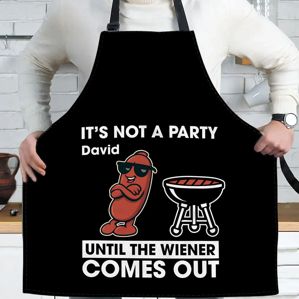No Party Without Grilled Wieners - Personalized Custom Apron - Image 2
