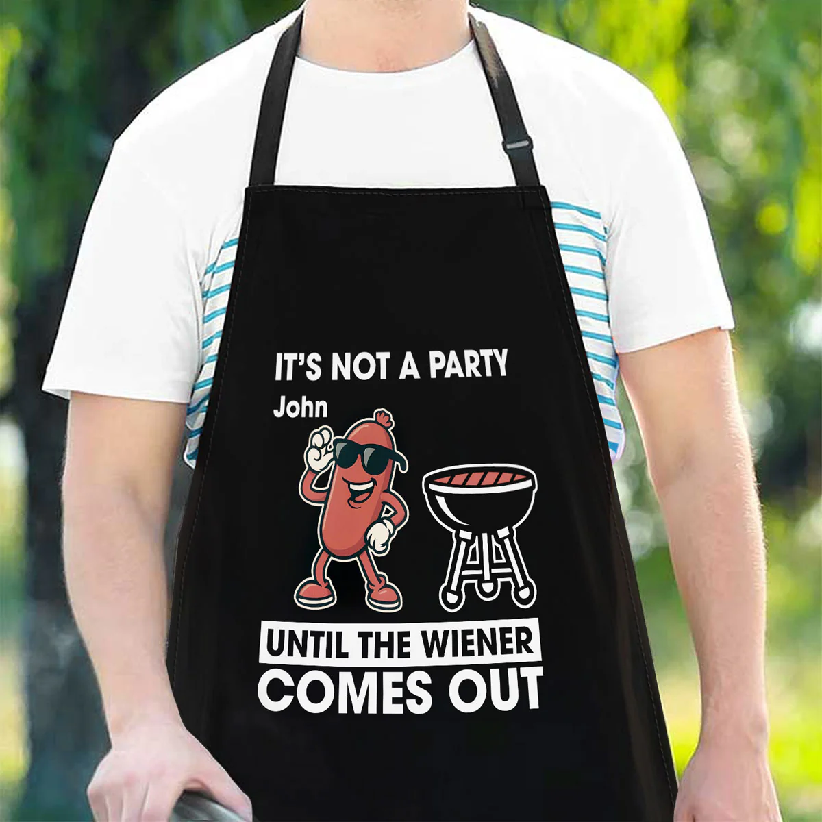 No Party Without Grilled Wieners - Personalized Custom Apron - Image 3
