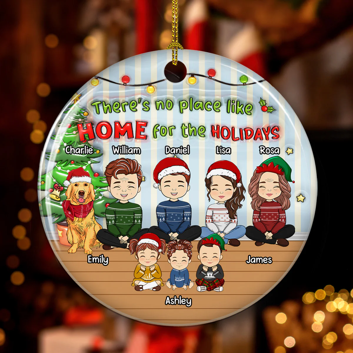No Place Like Home - Personalized Custom 3D Inflated Effect Ceramic Ornament - Image 2
