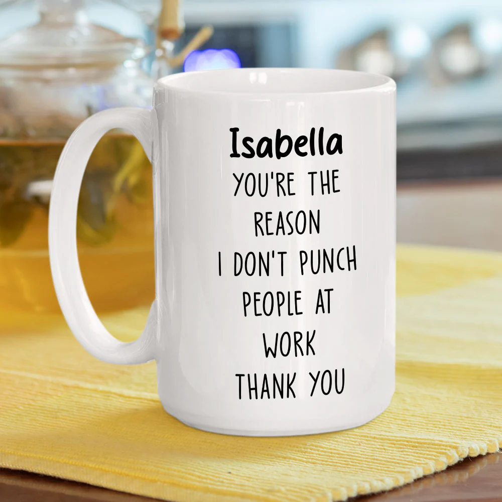 No Punch Coworker - Personalized Custom Coffee Mug - Image 2