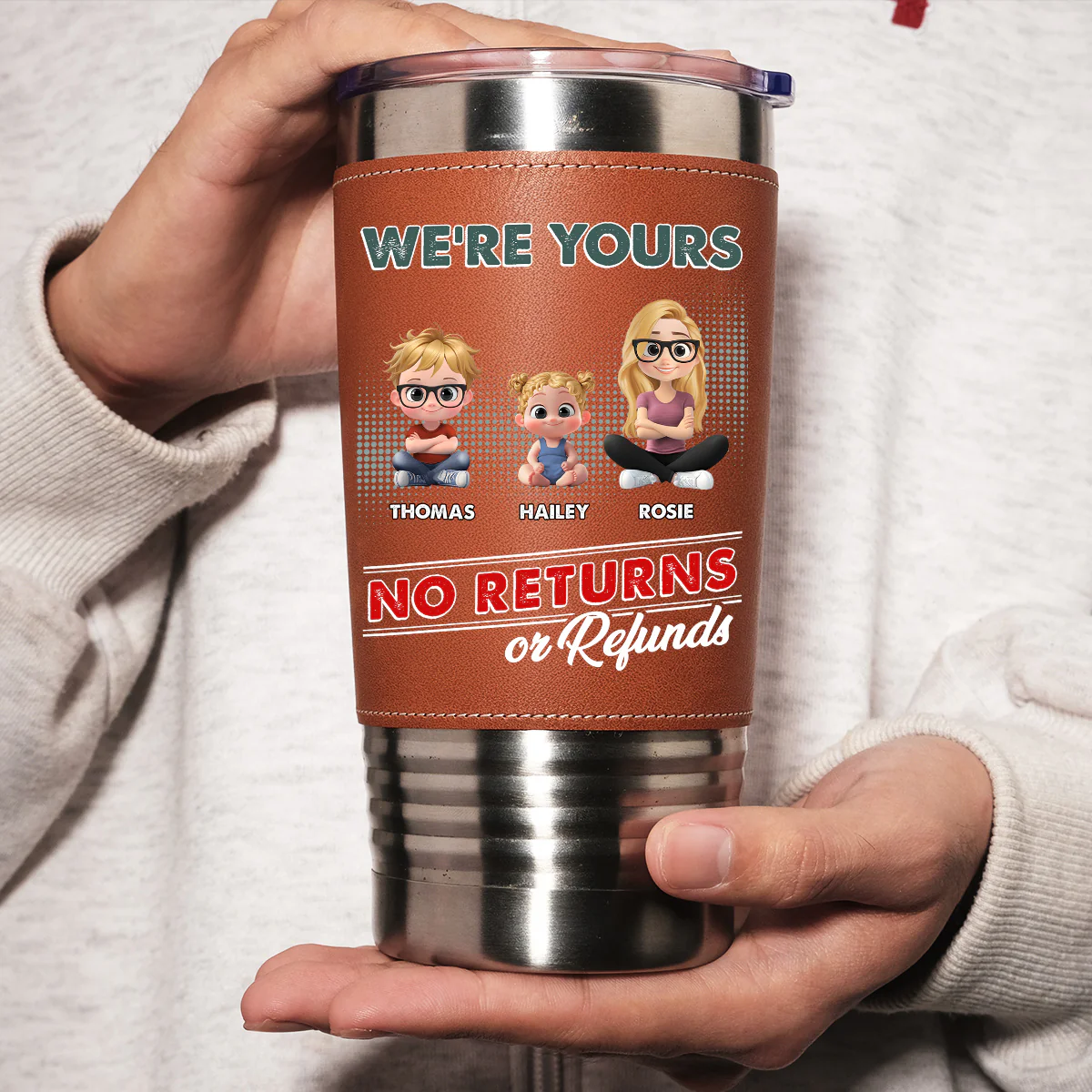 No Refund - Personalized Custom Leather Tumbler - Image 5