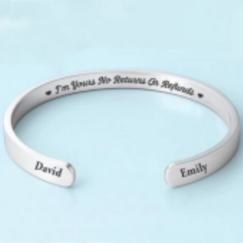 No Returns Or Refunds - Personalized Custom Bracelet Cuff - Image 6