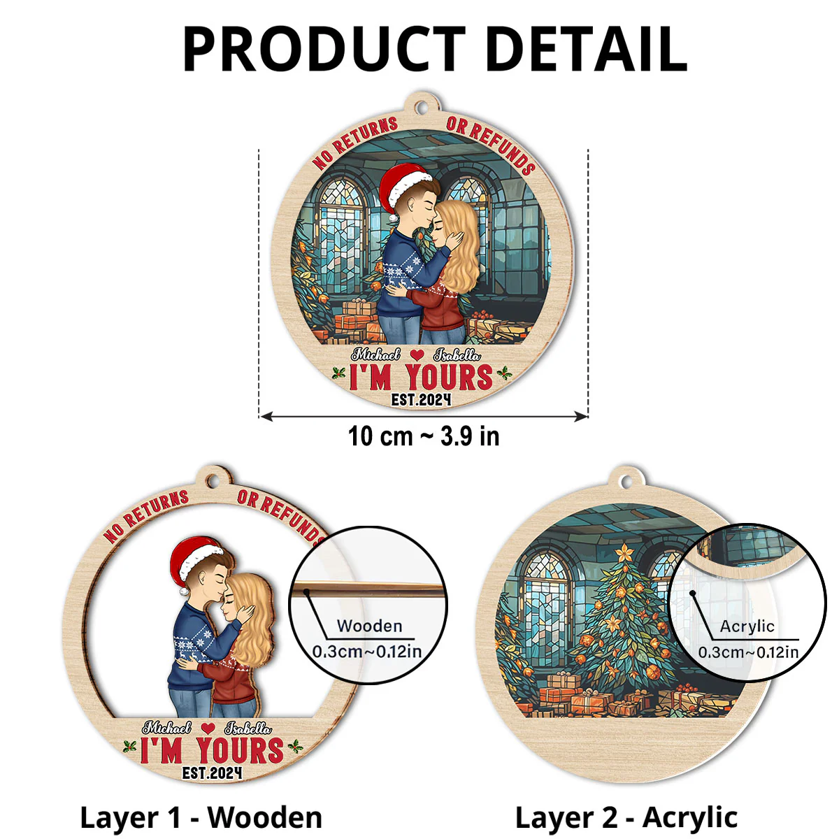 No Returns Or Refunds - Personalized Custom Suncatcher Ornament - Image 3