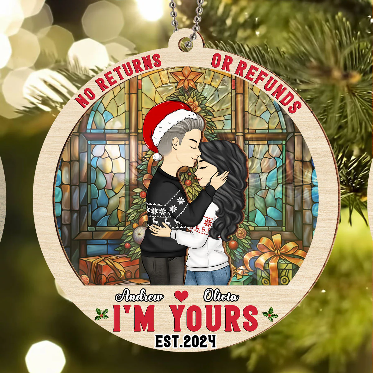 No Returns Or Refunds - Personalized Custom Suncatcher Ornament - Image 5