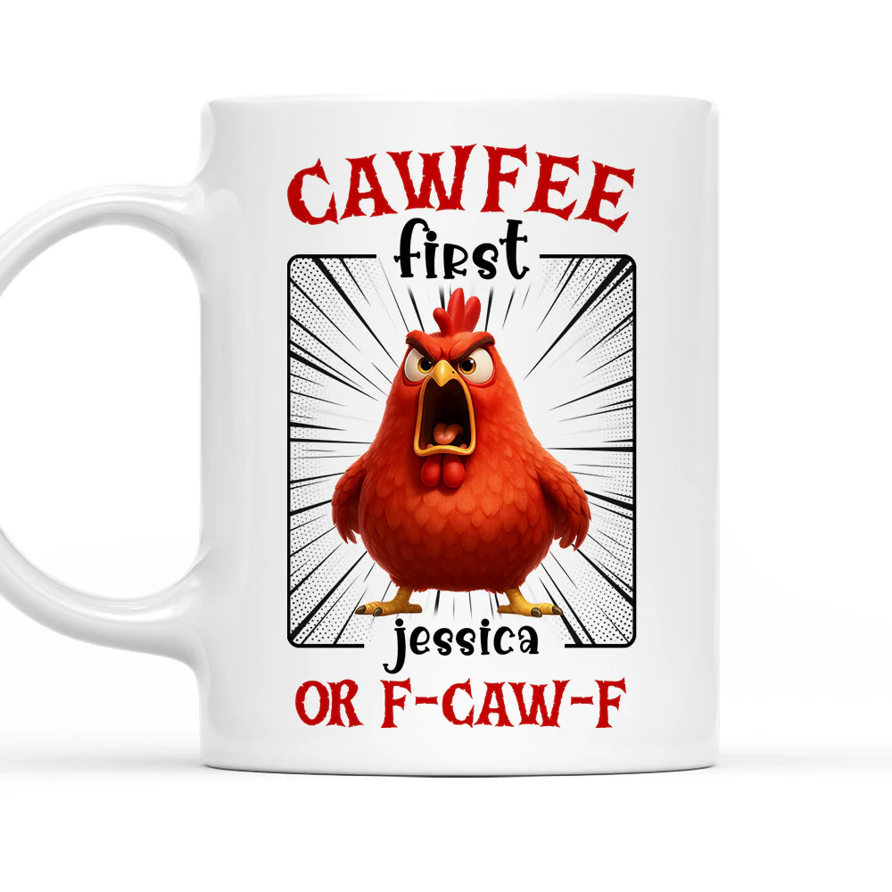 No Talkie Before Cawfee - Personalized Custom Coffee Mug