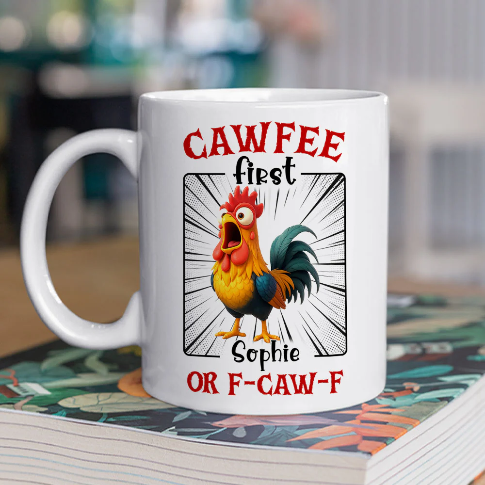 No Talkie Before Cawfee - Personalized Custom Coffee Mug - Image 2