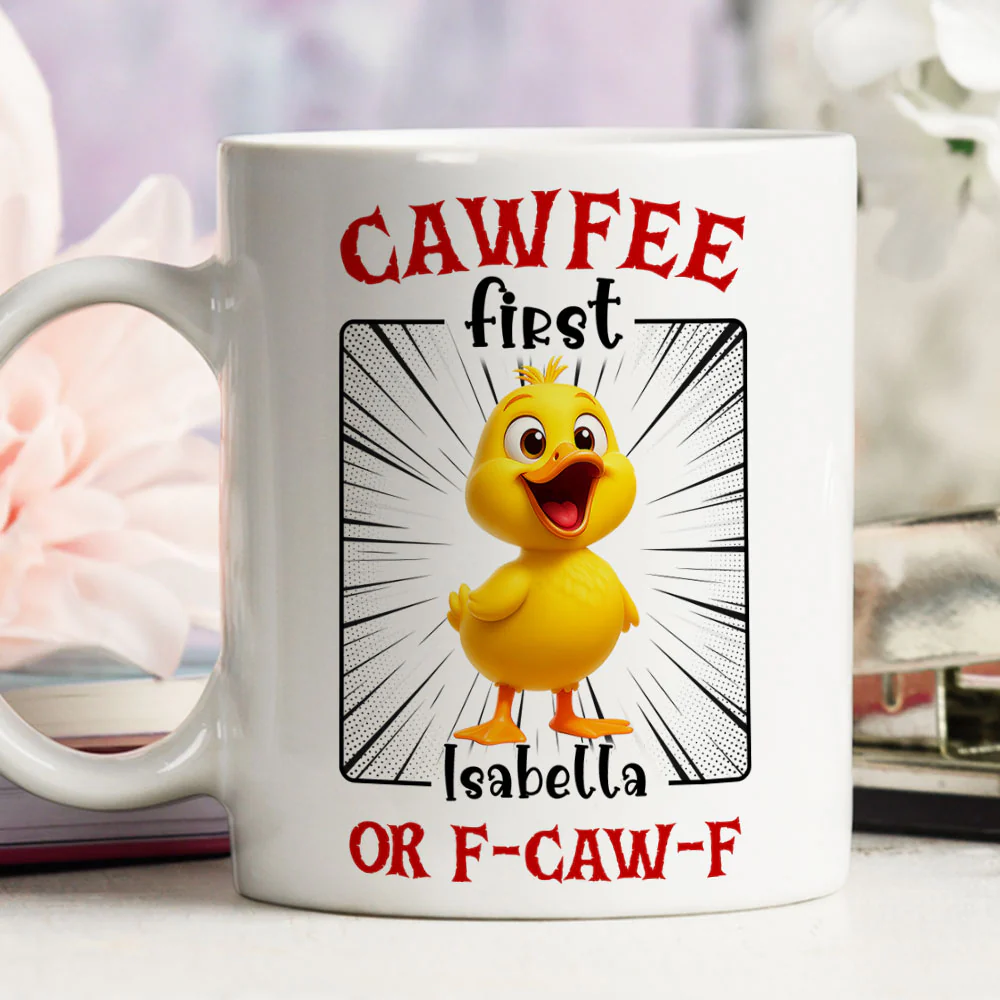 No Talkie Before Cawfee - Personalized Custom Coffee Mug - Image 3