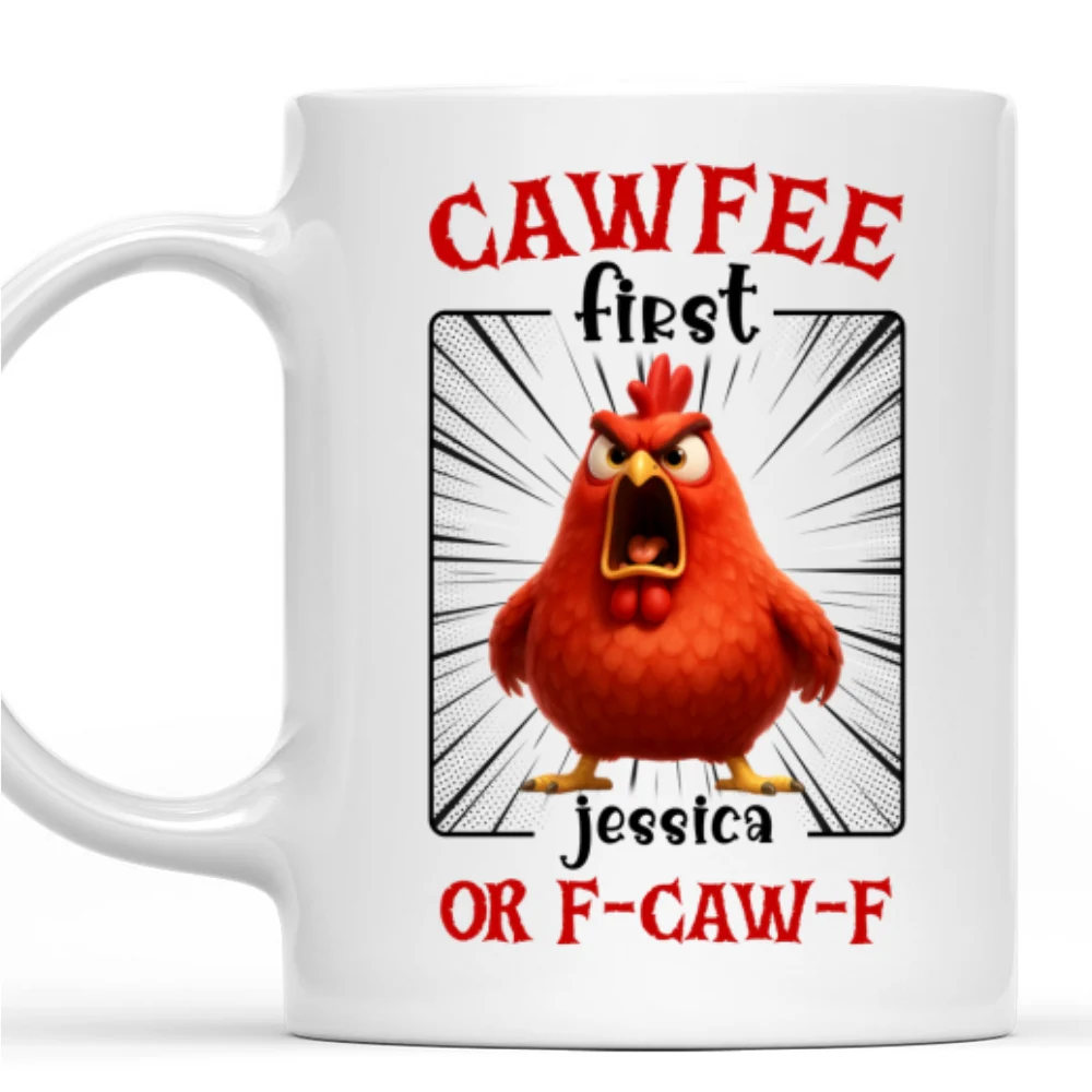 No Talkie Before Cawfee - Personalized Custom Coffee Mug - Image 7