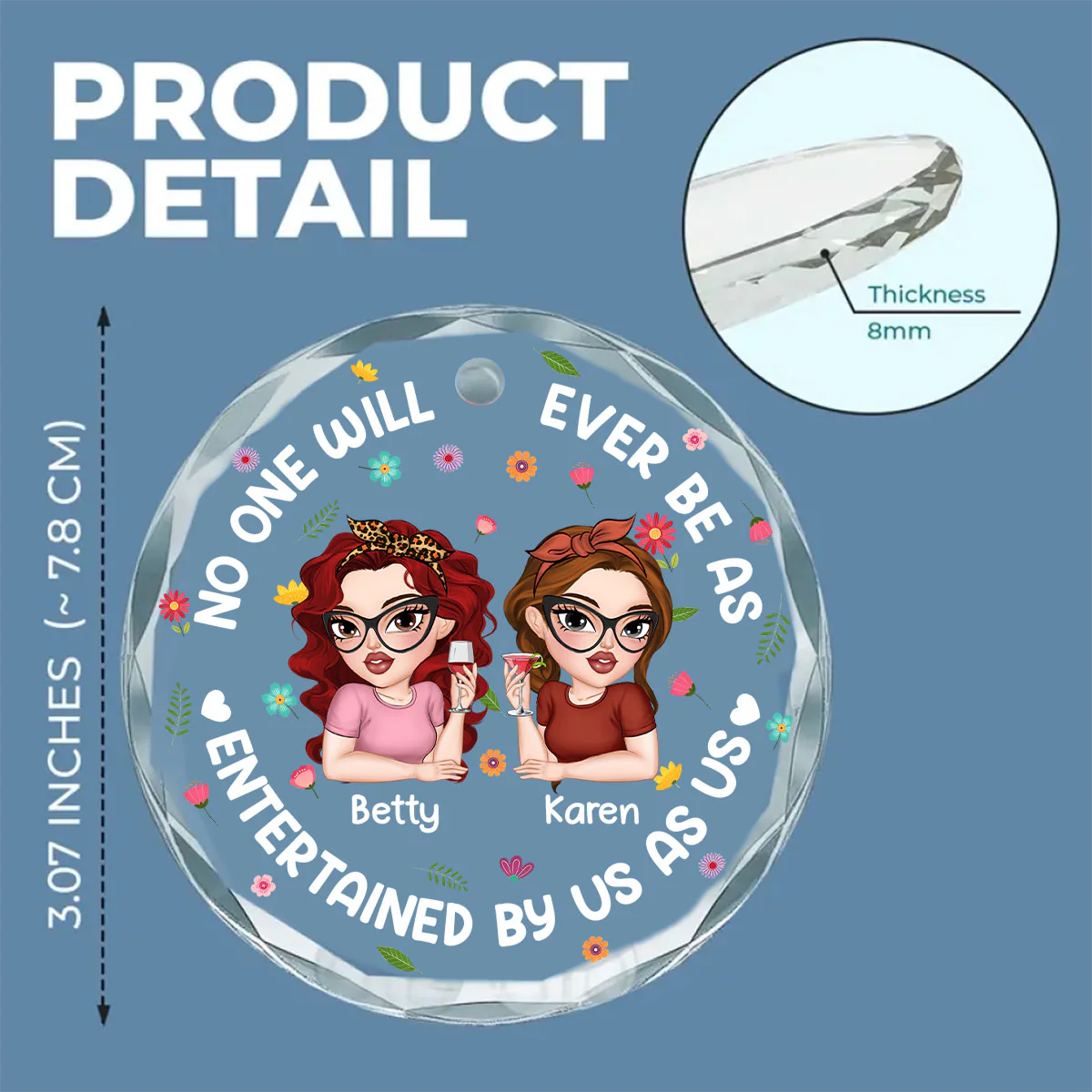 Nobody Amuses Us Like Us - Personalized Custom Glass Ornament - Image 5